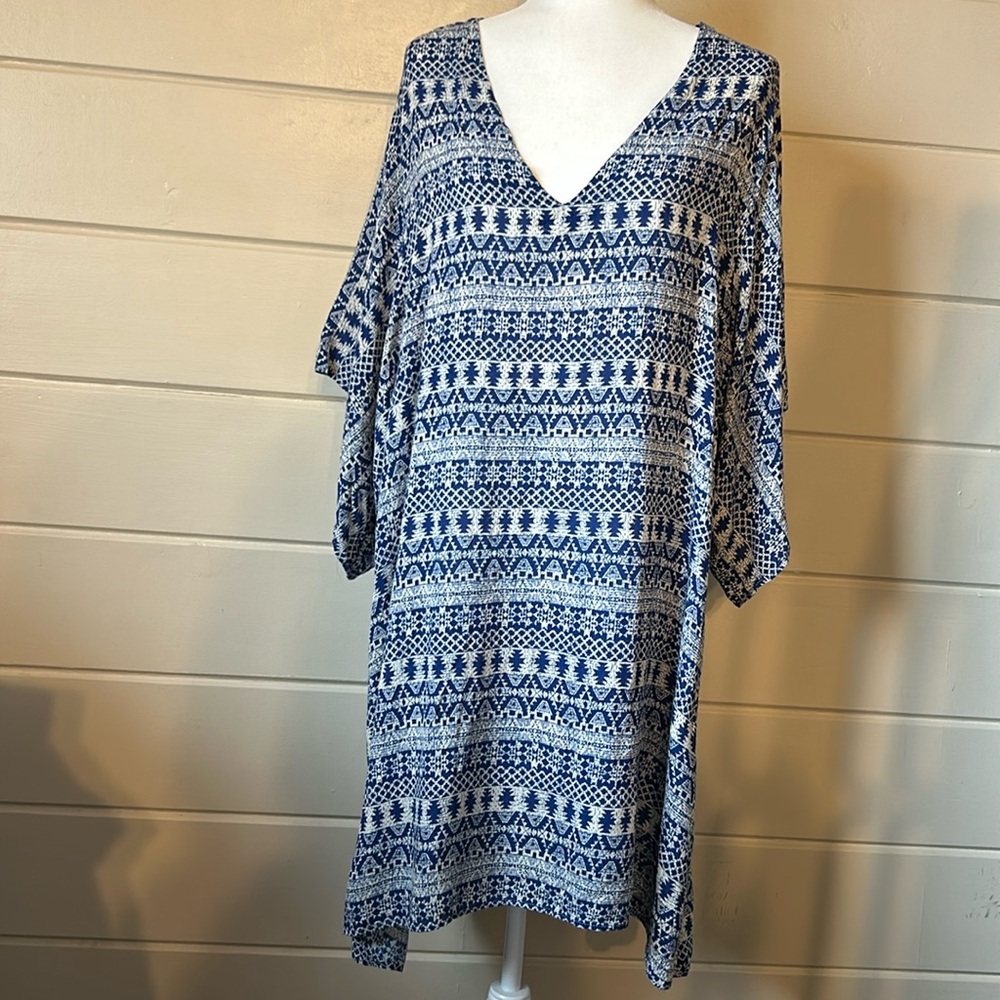 TYSA Geometric Pattern V-neck Cover Up Size Small